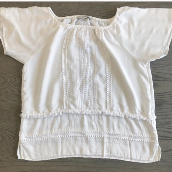 Ann Taylor White Loft Flowy Boho Blouse Top - Picture 2 of 4